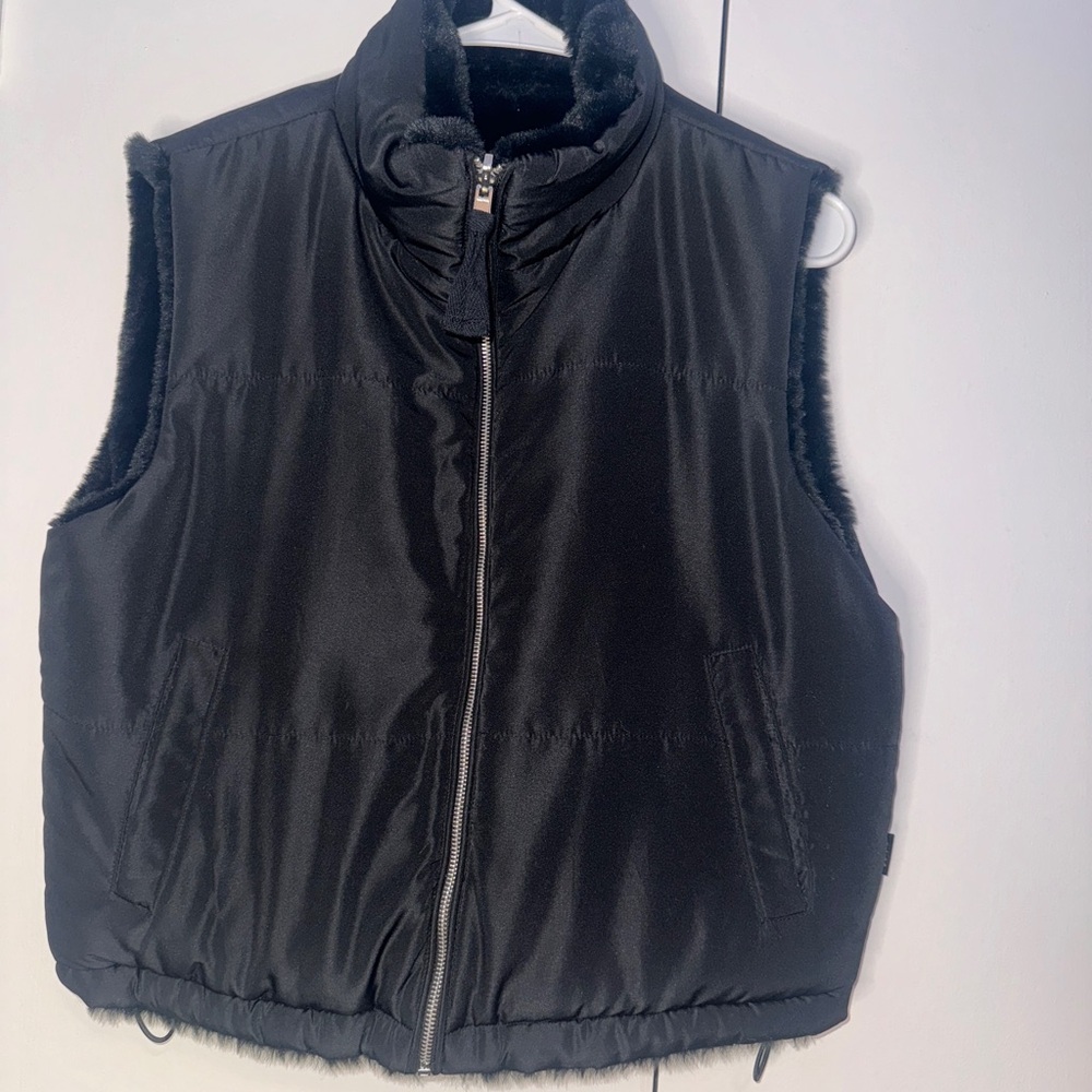 Black Puffer Vest Reversible